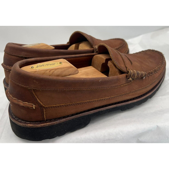 Sequoia by Allen Edmonds Penny Loafers Men’s 11D Brown Slip On Round Toe Nubuck main image 6